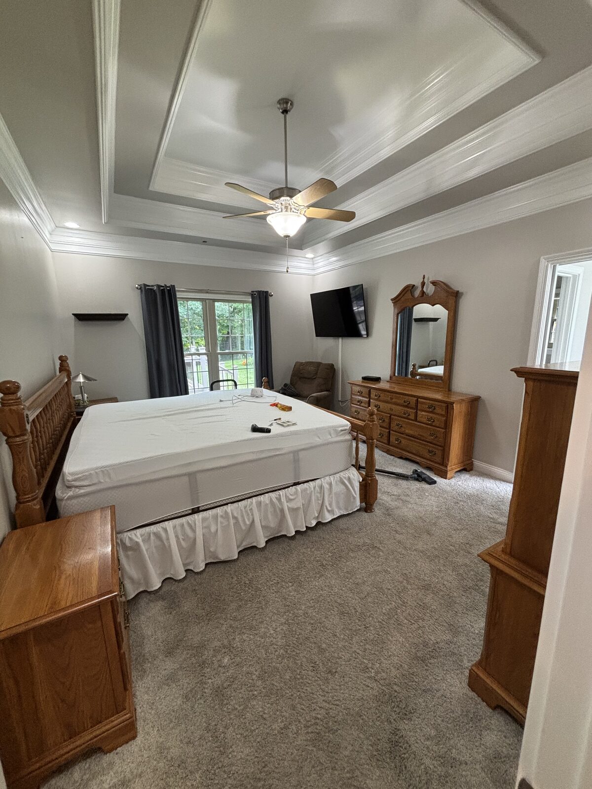 Primary bedroom after interior painting in Cedar Pointe, Corydon IN